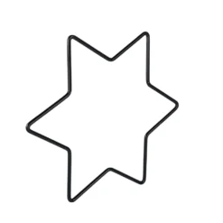 Metallringe in Sternform, 3mm stark, 15cm x 13,2cm, schwarz, 2 Stück