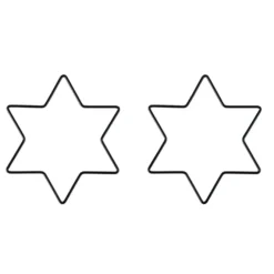 Metallringe in Sternform, 3mm stark, 15cm x 13,2cm, schwarz, 2 Stück