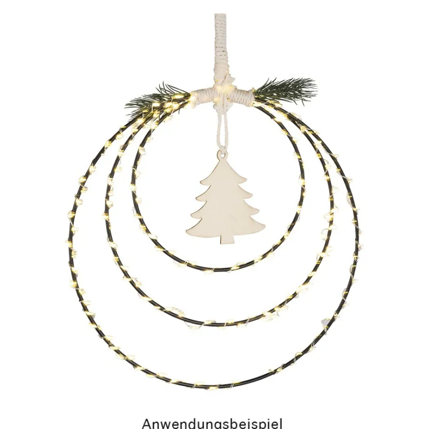Metallringe rund, 3mm stark, Ø15cm, schwarz, 3 Stück