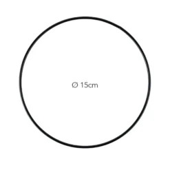Metallringe rund, 3mm stark, Ø15cm, schwarz, 3 Stück