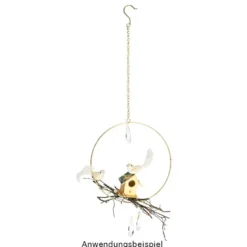 Metallring, mit Aufhängung, Ø 20cm, gold