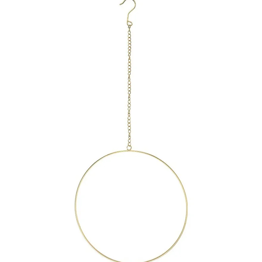 Metallring, mit Aufhängung, Ø 35cm, gold