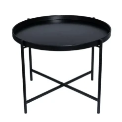 Metall-Tisch, Design 2, Ø53cm, 38cm hoch, schwarz