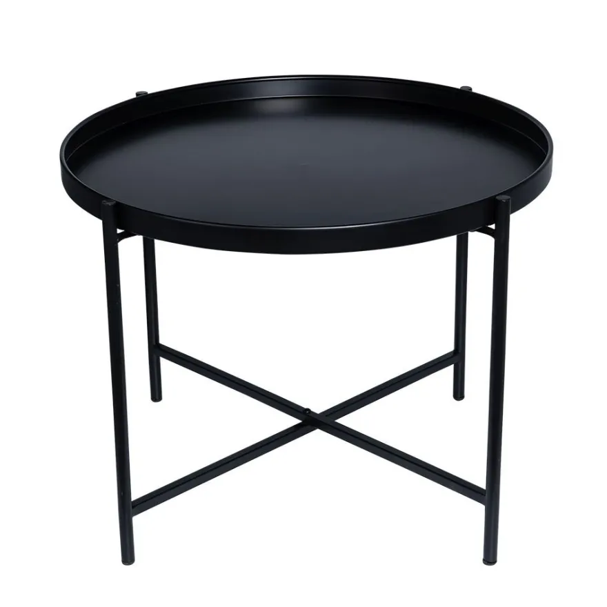 Metall-Tisch, Design 2, Ø53cm, 38cm hoch, schwarz