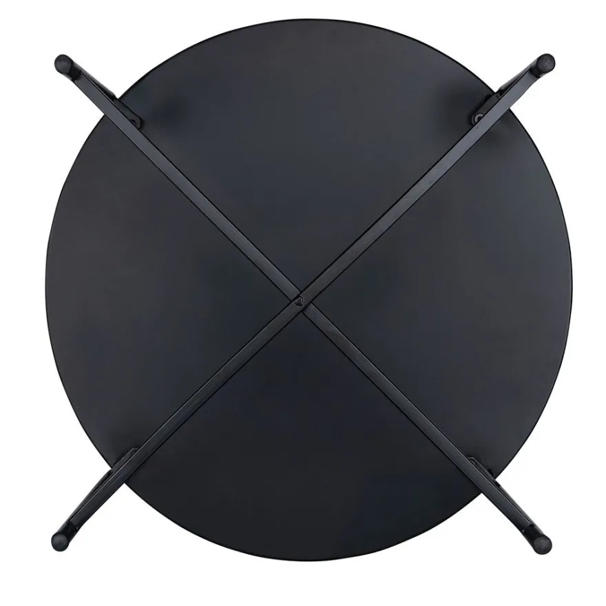 Metall-Tisch, Design 2, Ø53cm, 38cm hoch, schwarz