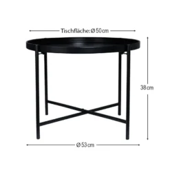Metall-Tisch, Design 2, Ø53cm, 38cm hoch, schwarz