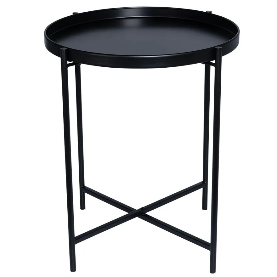 Metall-Tisch, Design 1, Ø42cm, 48cm hoch, schwarz