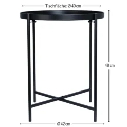 Metall-Tisch, Design 1, Ø42cm, 48cm hoch, schwarz