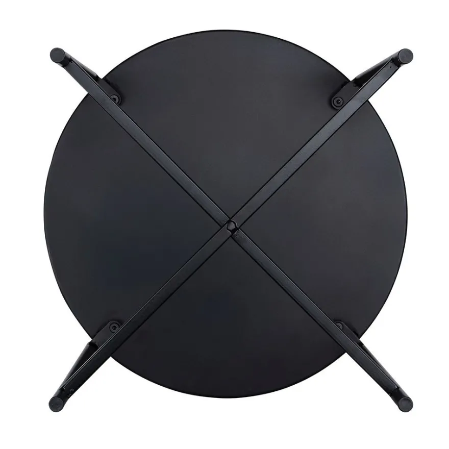 Metall-Tisch, Design 1, Ø42cm, 48cm hoch, schwarz