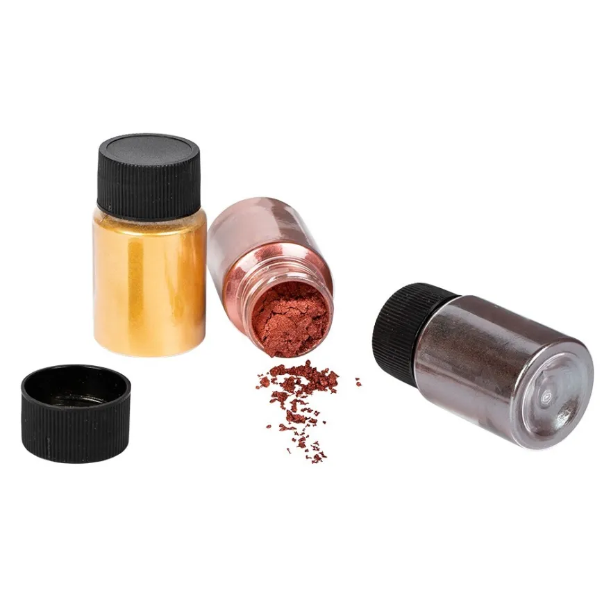 Mica-Pulver, Pigmente mit Metallic-Effekt, Sortierung 1, je 10g, 15 Stück