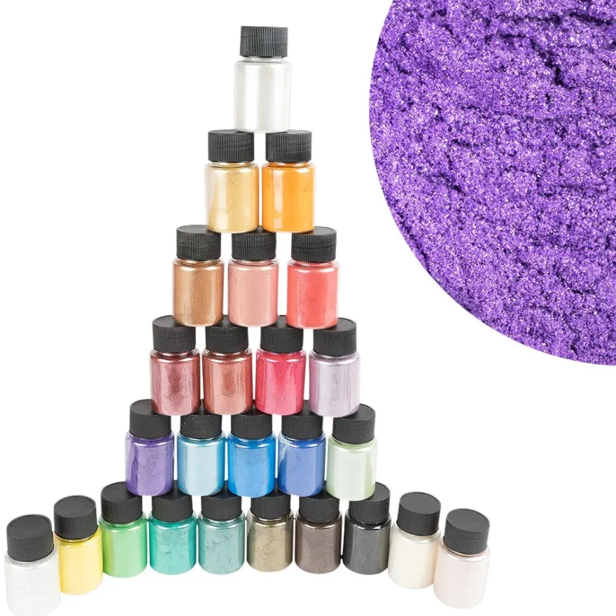 Mica-Pulver, Pigmente mit Perlmutt-Effekt, je 10g, 25 Stück
