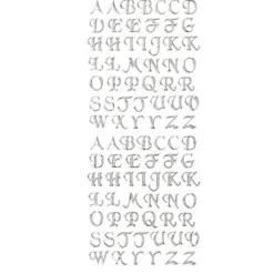 Microglitter-Sticker, ABC, Großbuchstaben, silber
