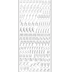 Microglitter-Sticker, Alphabet, Kleinbuchstaben, silber