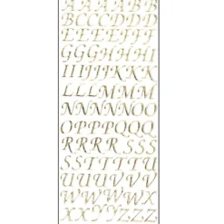 Microglitter-Sticker, Alphabet, Großbuchstaben, gold