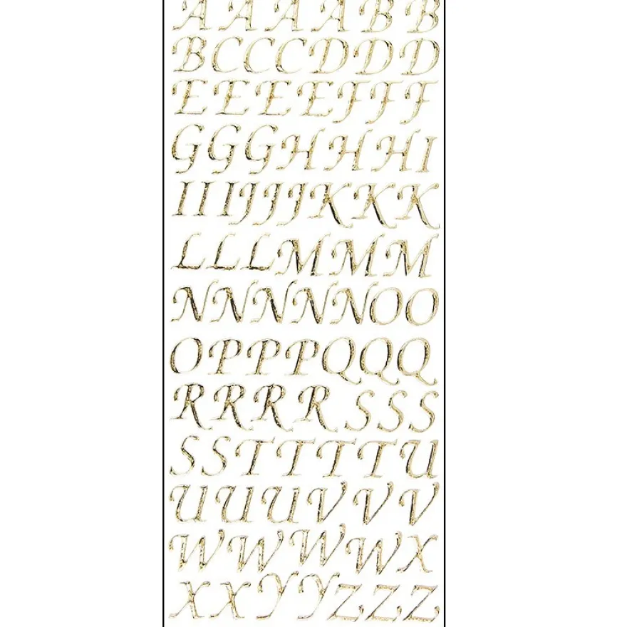 Microglitter-Sticker, Alphabet, Großbuchstaben, gold