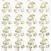 Microglitter-Sticker, Blütenbordüre, gold