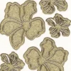 Microglitter-Sticker, Blumen, gold