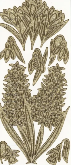 Microglitter-Sticker, Blumen, gold