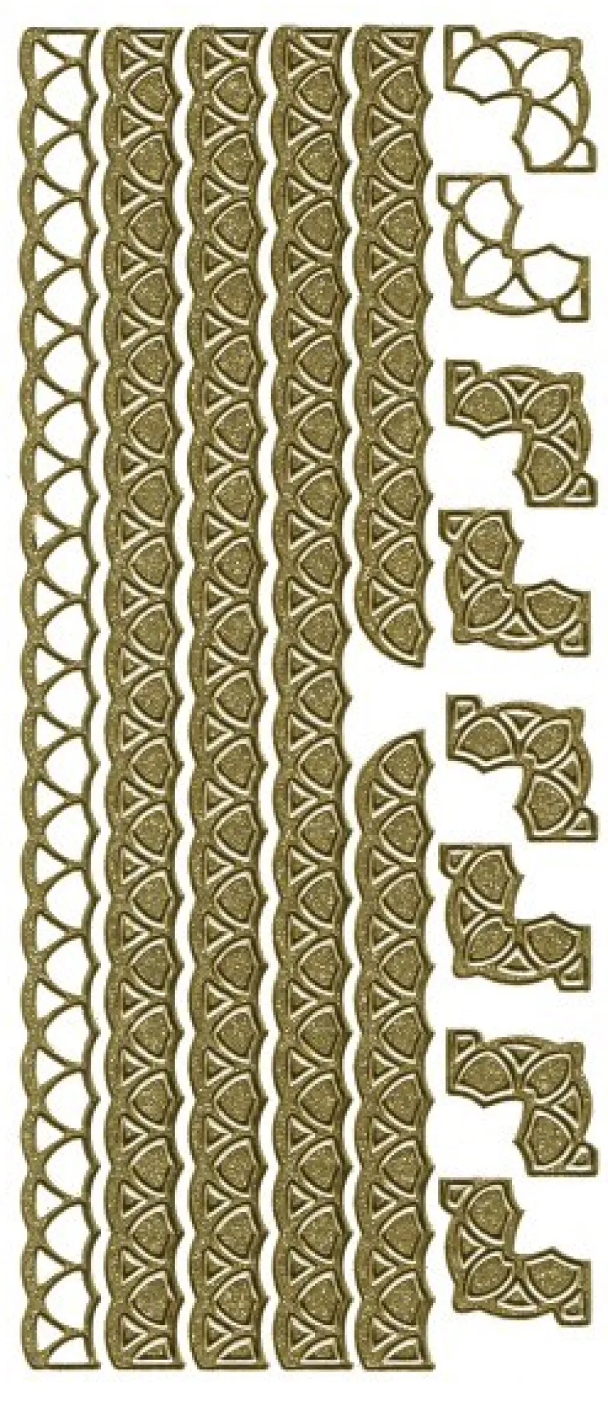 Microglitter-Sticker Bordüren & Eckornamente, gold