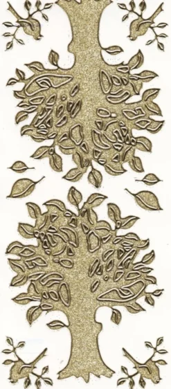 Microglitter-Sticker, Bäume, gold