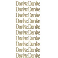 Microglitter-Sticker, Danke, gold