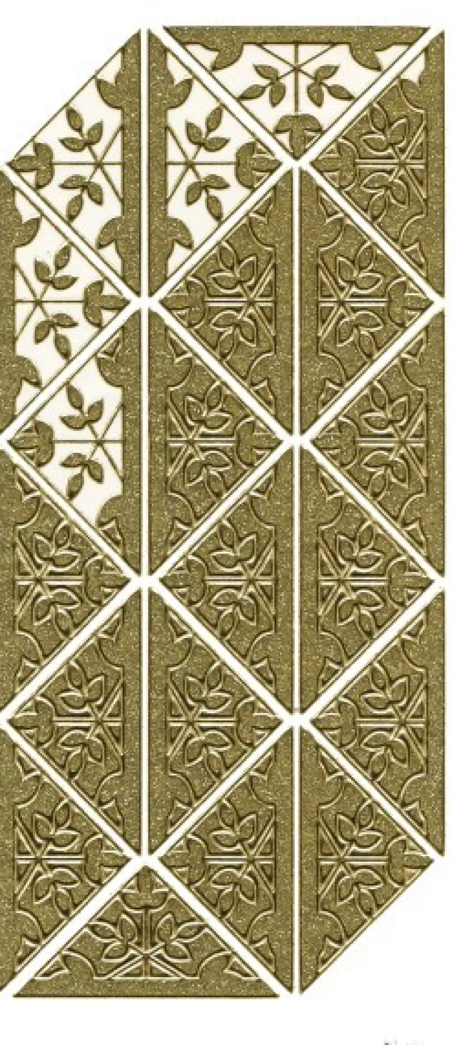 Microglitter-Sticker Eckornamente "Blätter", gold