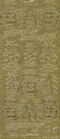 Microglitter-Sticker, Eulen, gold