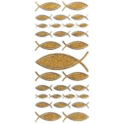 Microglitter-Sticker, Fisch, gold