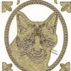 Microglitter-Sticker, Katze, gold