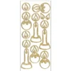 Microglitter-Sticker, Kerzen, gold