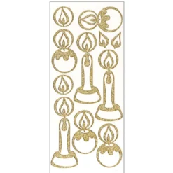 Microglitter-Sticker, Kerzen, gold