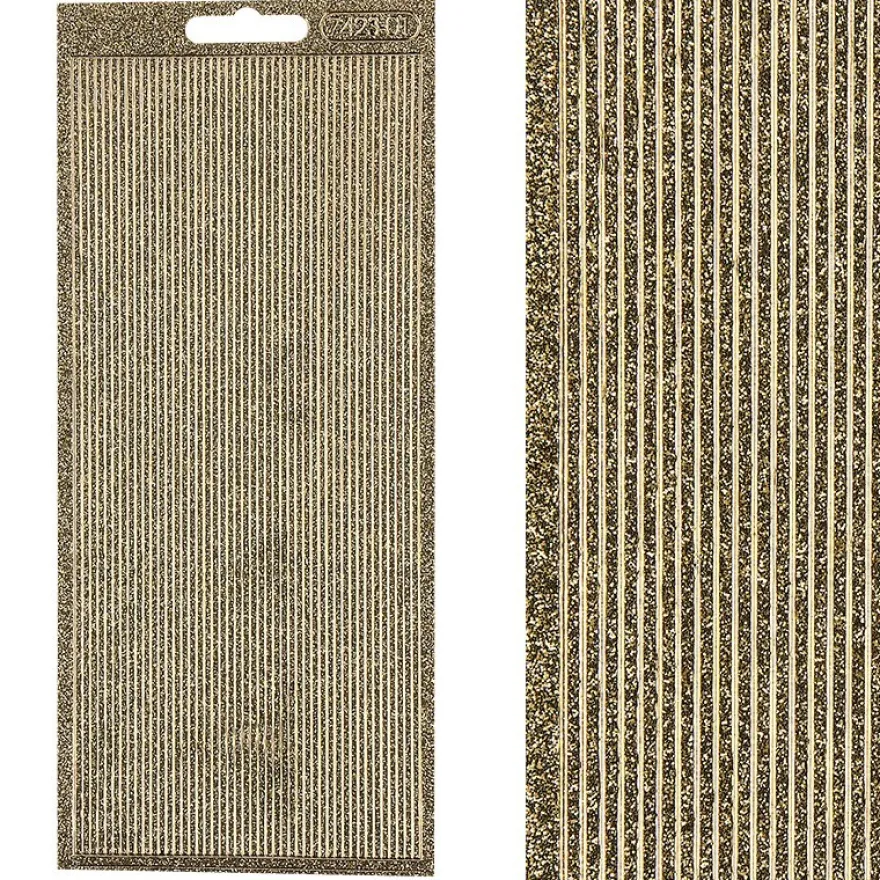 Microglitter-Sticker, Linien, 2mm, gold