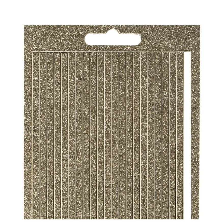 Microglitter-Sticker, Linien, 4mm breit, 21cm lang, 8 verschiedene Farben, 10 Bogen
