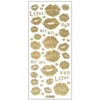 Microglitter-Sticker, Love & Kiss, Kussmünder, gold