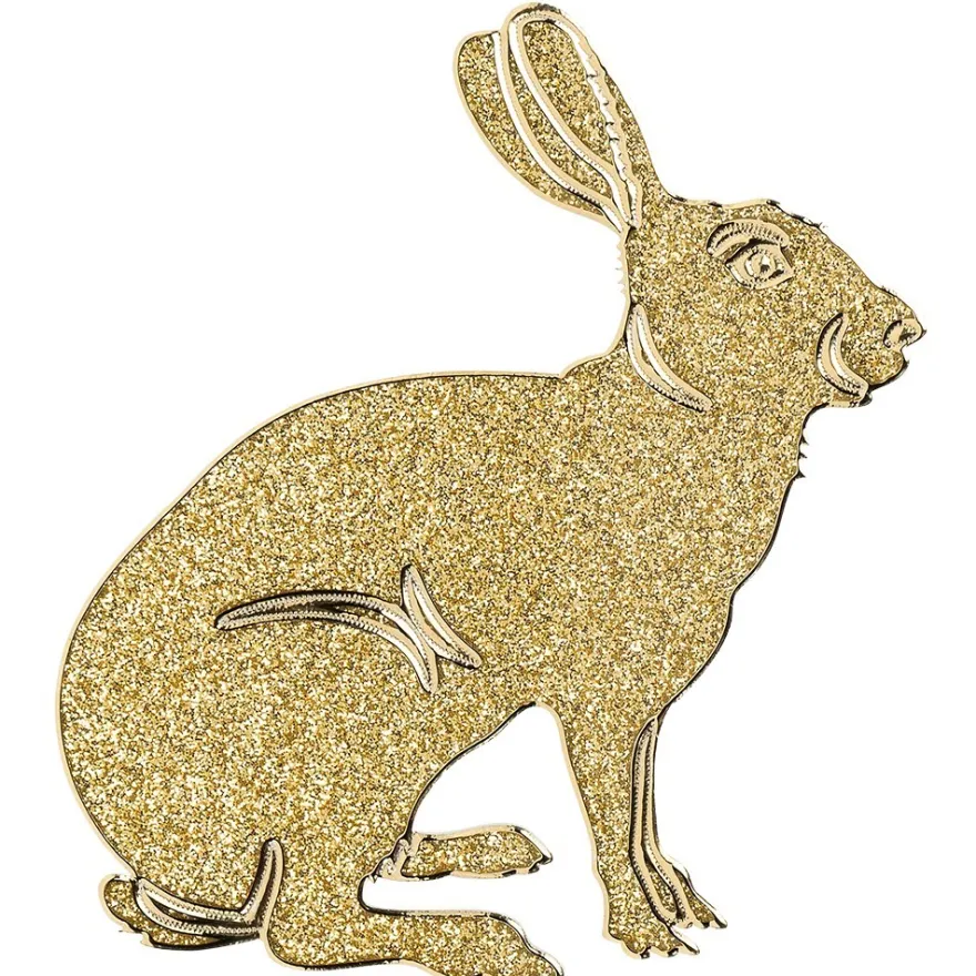 Microglitter-Sticker, Osterhase, gold
