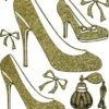 Microglitter-Sticker, Pumps, gold