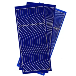 Microglitter-Sticker, Schwung-Linien, 3 Bogen, blau