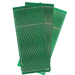 Microglitter-Sticker, Schwung-Linien, 3 Bogen, grün