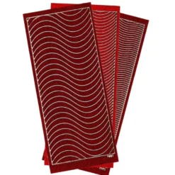Microglitter-Sticker, Schwung-Linien, kurz, 3 Bogen, rot