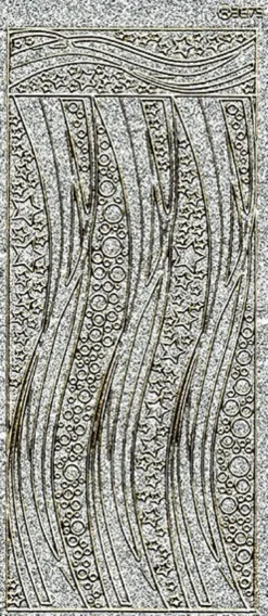 Microglitter-Sticker, Schwung-Linien Sterne, silber