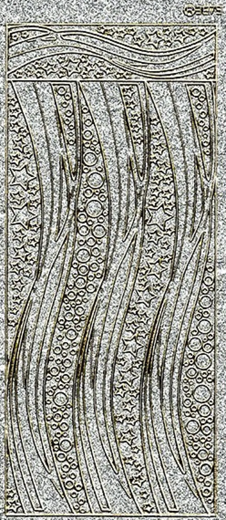 Microglitter-Sticker, Schwung-Linien Sterne, silber