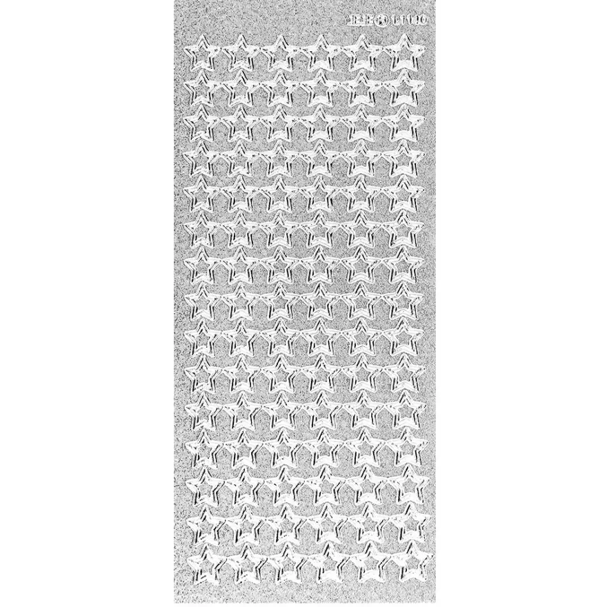 Microglitter-Sticker, Sterne 1, silber