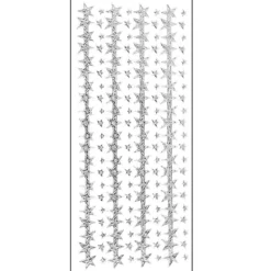 Microglitter-Sticker, Sternen-Bordüre, silber