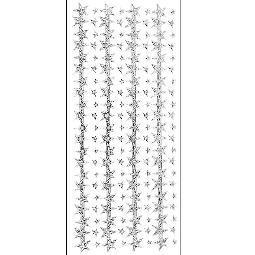 Microglitter-Sticker, Sternen-Bordüre, silber