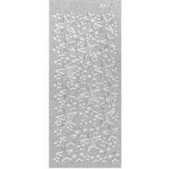 Microglitter-Sticker, Sterne 2, silber