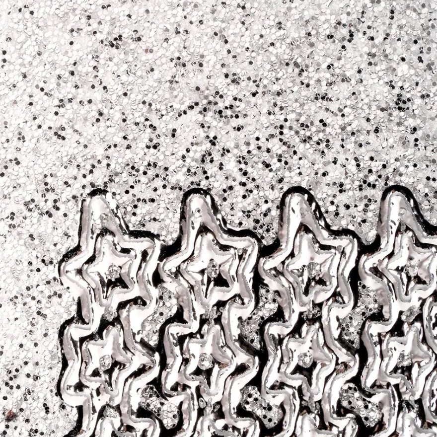 Microglitter-Sticker, Sternen-Bordüre, silber