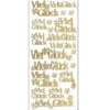 Microglitter-Sticker, Viel Glück/Kleeblatt, gold