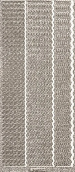 Microglitter-Sticker, Wellen-Linien, 3 Breiten, silber