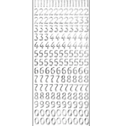 Microglitter-Sticker, Zahlen, silber