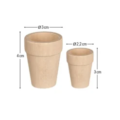 Miniatur-Blumentöpfe, 2 verschiedene Größen, 6 Stück